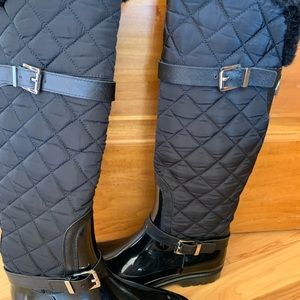 Michael Kors black fur lined boots